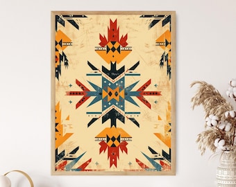 Navajo Pattern Art Print, Southwestern Decor, Wall Art for