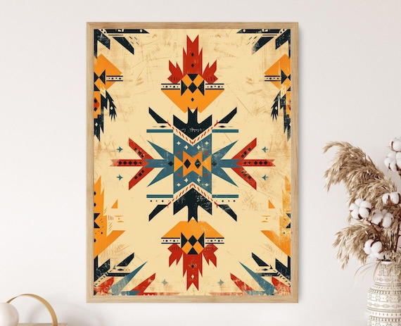 Navajo Pattern Art Print, Southwestern Decor, Wall Art for