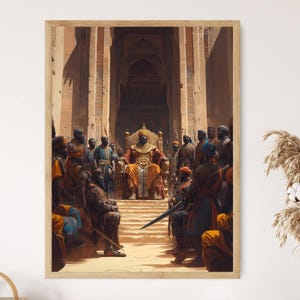 Malian Royal Court Illustration, Mansa Musa Art Print, Mali Kingdom Decor