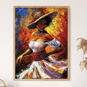 Puerto Rican Salsa Dancer Print, Vibrant Wall Art, Home Décor Artwork, Dance Themed Gift