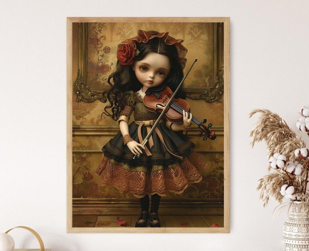 Violin Girl Art Print | Doll Art Poster - Etsy
