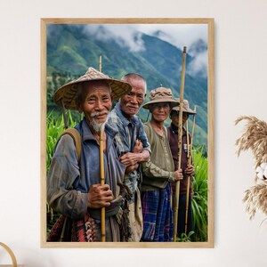 Urzekające rolnictwo Ifugao - artystyczna fotografia rolnika, etyczny wystrój, prezent z okazji docenienia kultury