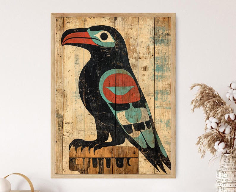 Tsimshian Raven Formline Panel on Carved Cedar Fine Art Print - Etsy