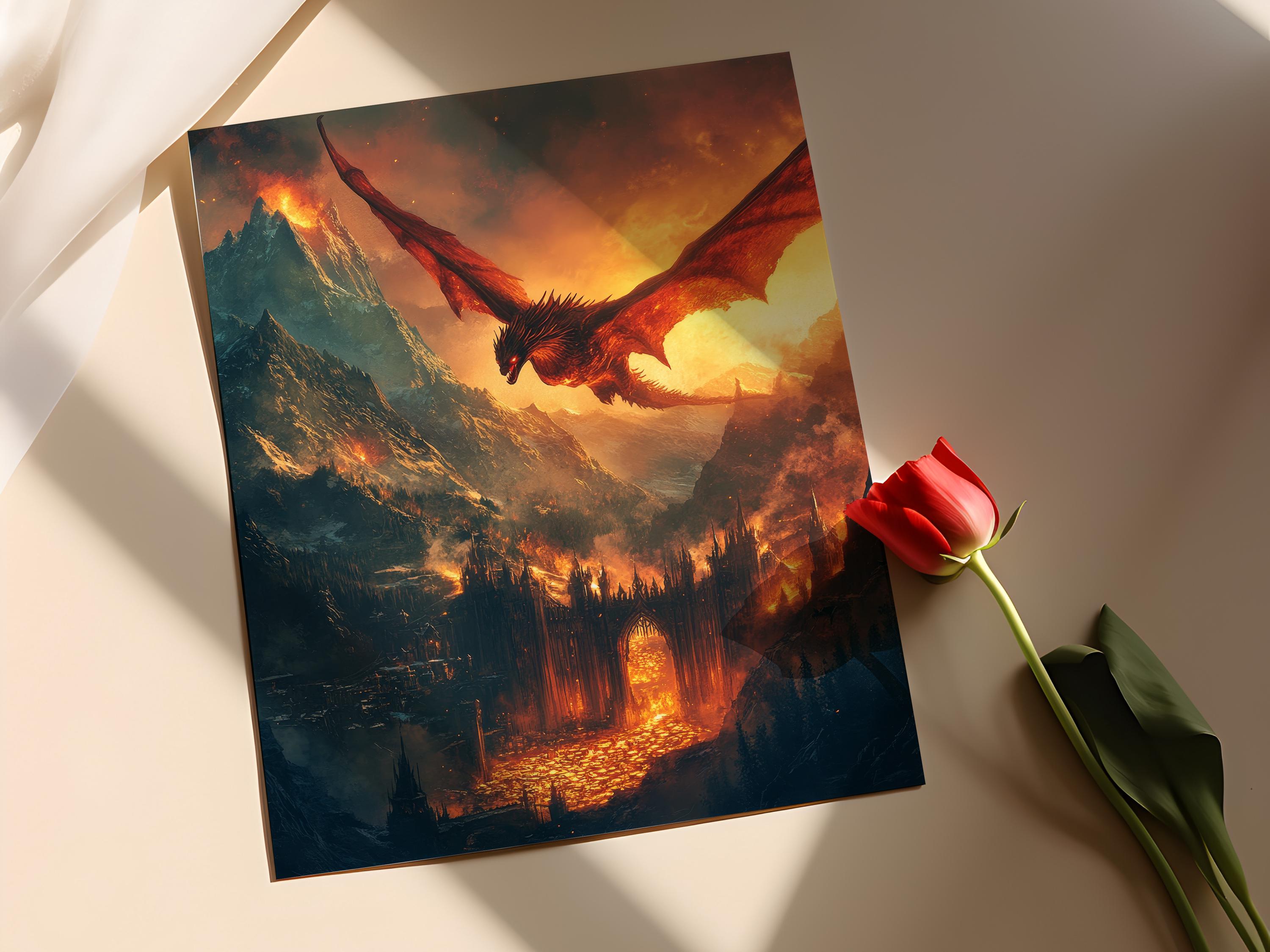 Impression D'art Smaug – King Under The Mountain, Jerry VanderStelt, Signée