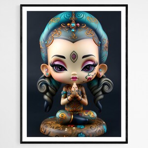 Impresión de arte de muñeca de meditación - Decoración serena de la sala de yoga - Arte de pared Zen - Regalo único de inauguración de la casa
