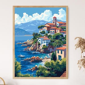 Antibes Coastal Art Print, Stunning Mediterranean Landscape, Wall Decor for Beach Lovers, Holiday Gift
