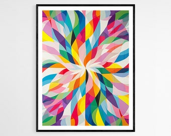 Vibrant Geometric Art Print - Abstract Tessellation Design with Depth, Colorful Wall Decor for Modern Home, Unique Housewarming Gift