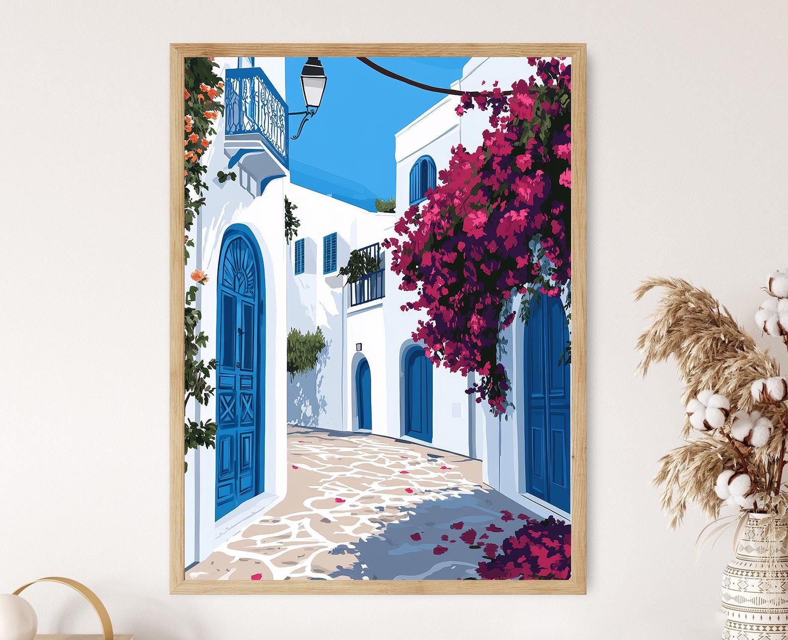 Sidi Bou Said Art Print, Blue and White Tunisian Village - Etsy Canada