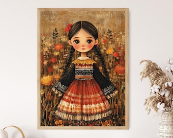 Impression d'art de poupée de balles de maïs, Muñecas Artesanía