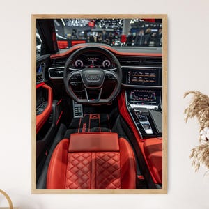 Impresión fotográfica del interior del Audi RS6, elegante decoración para el automóvil, regalo ideal para los amantes de los autos