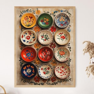 Hungarian Kalocsa Painted Bowls Fine Art Print