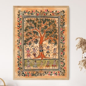 Patachitra Art Print, Traditional Indian Folk Wall Art, Perfect for Home Decor, Unique Housewarming Gift