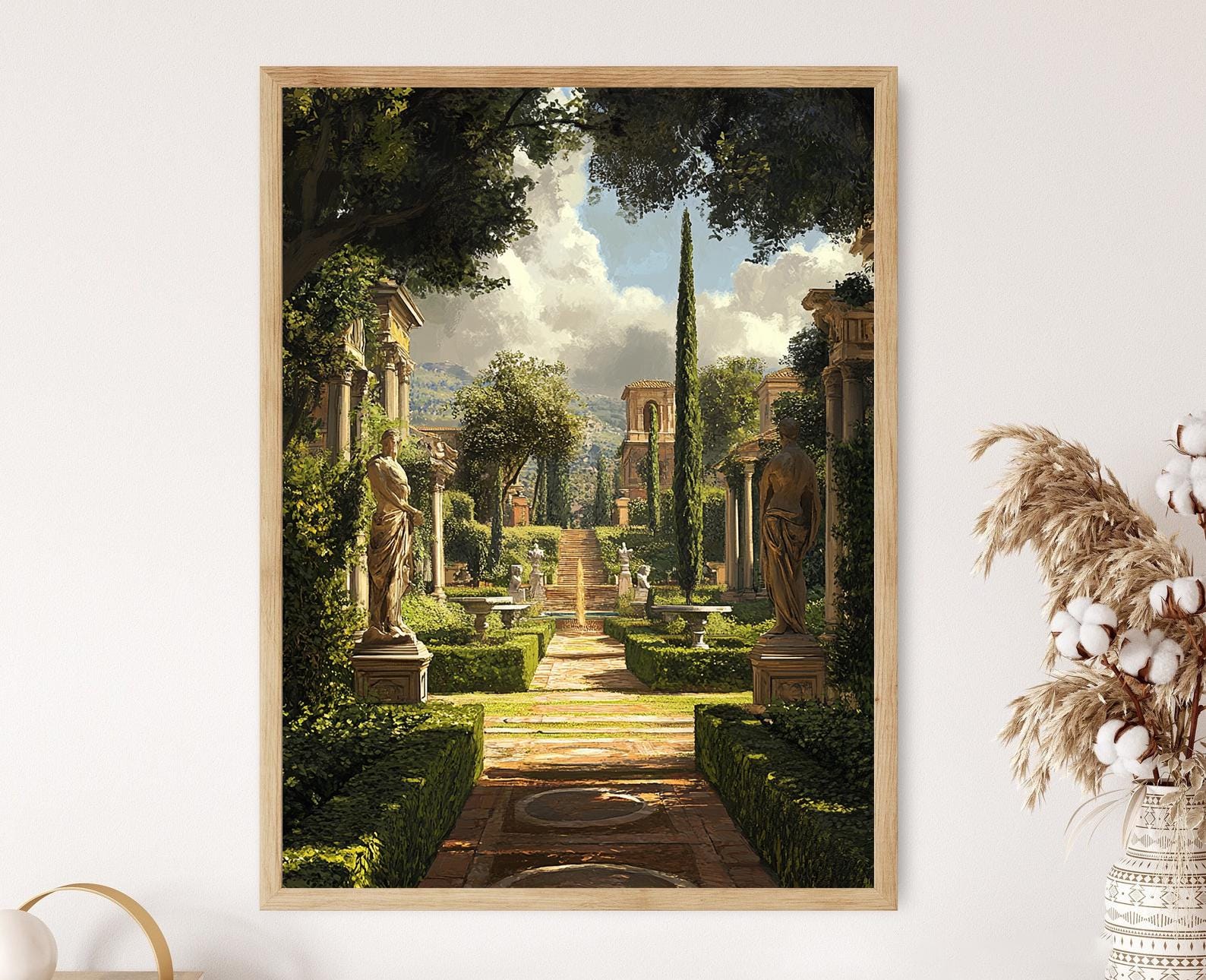 Roman Villa With Lavish Gardens Art Print, Classical Rome Painting