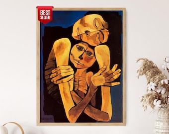 Ternura, 1989, Oswaldo Guayasamin konsttryck