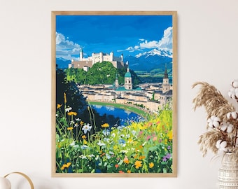 Hohensalzburg Fortress Art Print, Salzburg Austria Skyline