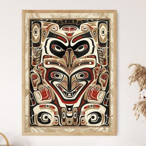 Spirit Bear Guardians, Haida Totem Art Print