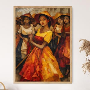 Philippines Tinikling Dancers Art Print, Vibrant Filipino Cultural Wall Decor, Perfect for Home Decoration, Unique Housewarming Gift
