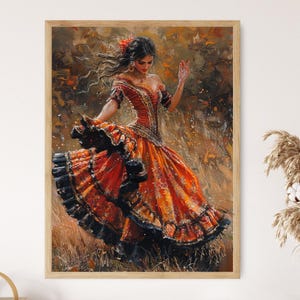 Flamenco Dancer Giclee Print, Vibrant Spanish Dance Wall Art