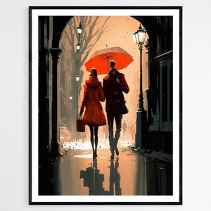 Walk in the Rain |  Perfect Wall Decor | Unique Birthday Gift |  Ideal for Anniversary | Romantic Gift