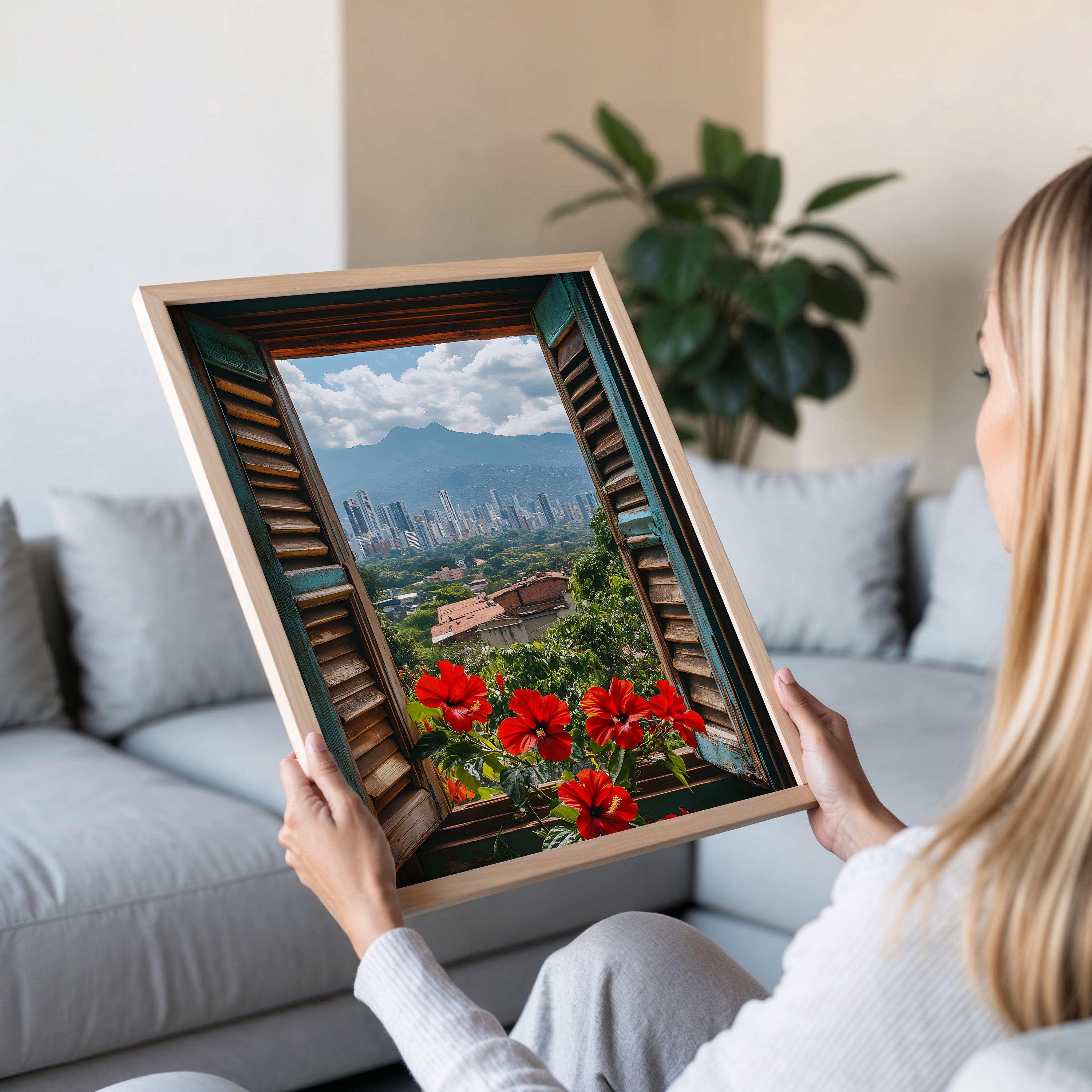 Caracas Open Window View Art Print, Venezuelan Skyline Decor Poster - Etsy