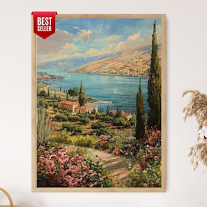 Sea of Galilee Art Print, Tranquil Waters and Historic Sites