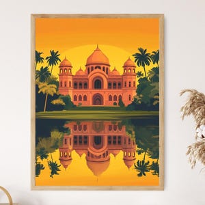 Ahsan Manzil Art Print, Dhaka, Bangladesh, Pink Palace, Mughal Architecture