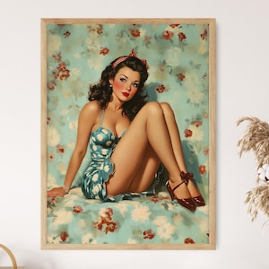 Rockabilly Music Art Print, Retro Style Pin-Up, 50s Decor Poster