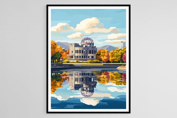 広島平和記念公園アートプリント、日本、原爆ドーム - Etsy 日本