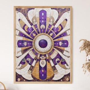 Wampanoag Wampum Belt Konsttryck, Quahog-snäckor, Indian