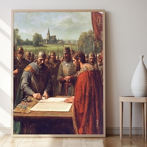 Magna Carta Signing Art Print, Medieval England History