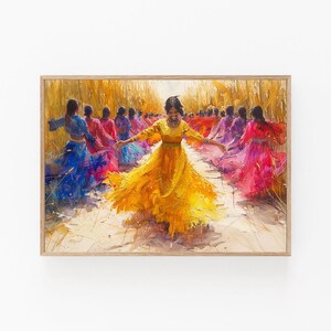 Vibrant Tinikling Dance Painting, Celebrating Filipino Culture and Tradition with Dynamic Movement