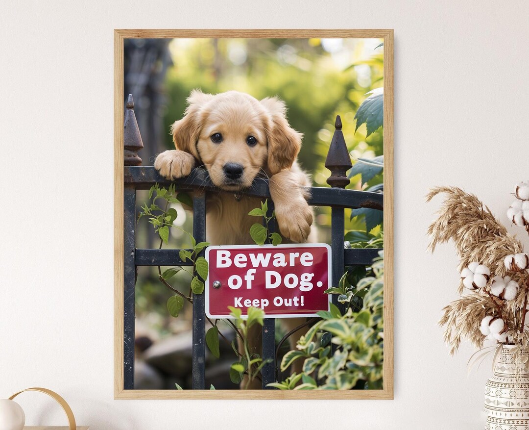 Beware of Dog Sign Print. Guard Dog in Training Photo - Etsy