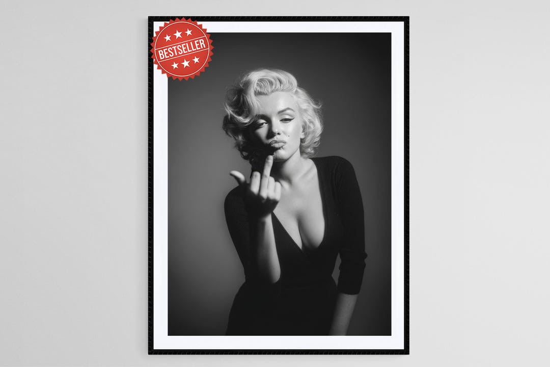 Marilyn Monroe Middle Finger Poster: Edgy Pop Culture Wall Art - Etsy