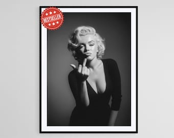 Marilyn Monroe Middle Finger Poster: Edgy Pop Culture Wall Art - Etsy