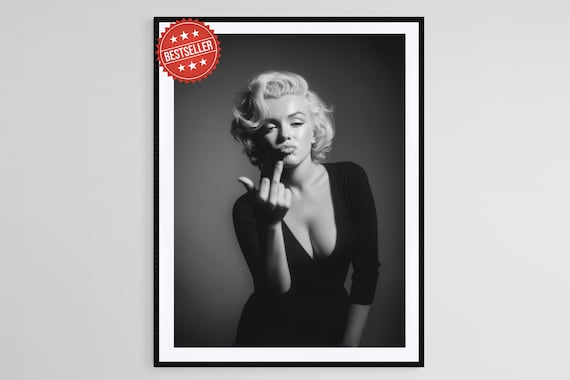 Marilyn Monroe Middle Finger Poster: Edgy Pop Culture Wall Art - Etsy