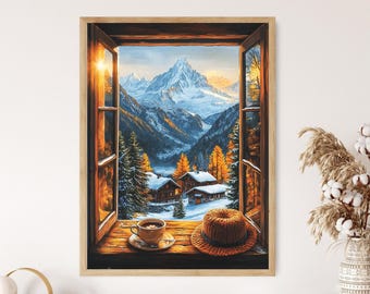 Chamonix Art Print: Mont Blanc View From Window, French Alps - Etsy