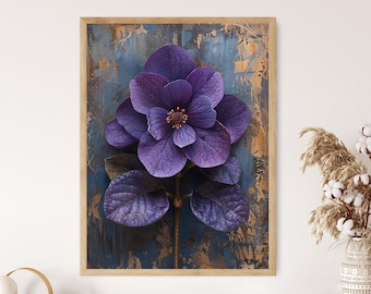 Serene African Violet Flower Art, Botanical Wall Decor