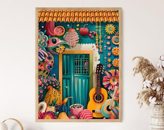 Brazil Art Print, Colorful Tropical Illustration, Home Decor