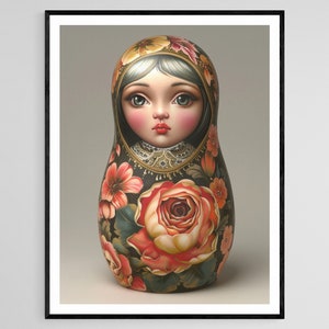 Nesting Doll Art Print, Colorful Matryoshka Illustration, Nursery Wall Decor, Perfect Housewarming Gift