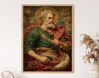 Saint Bartholomew Art Print: Renaissance Painting, Golden Halo
