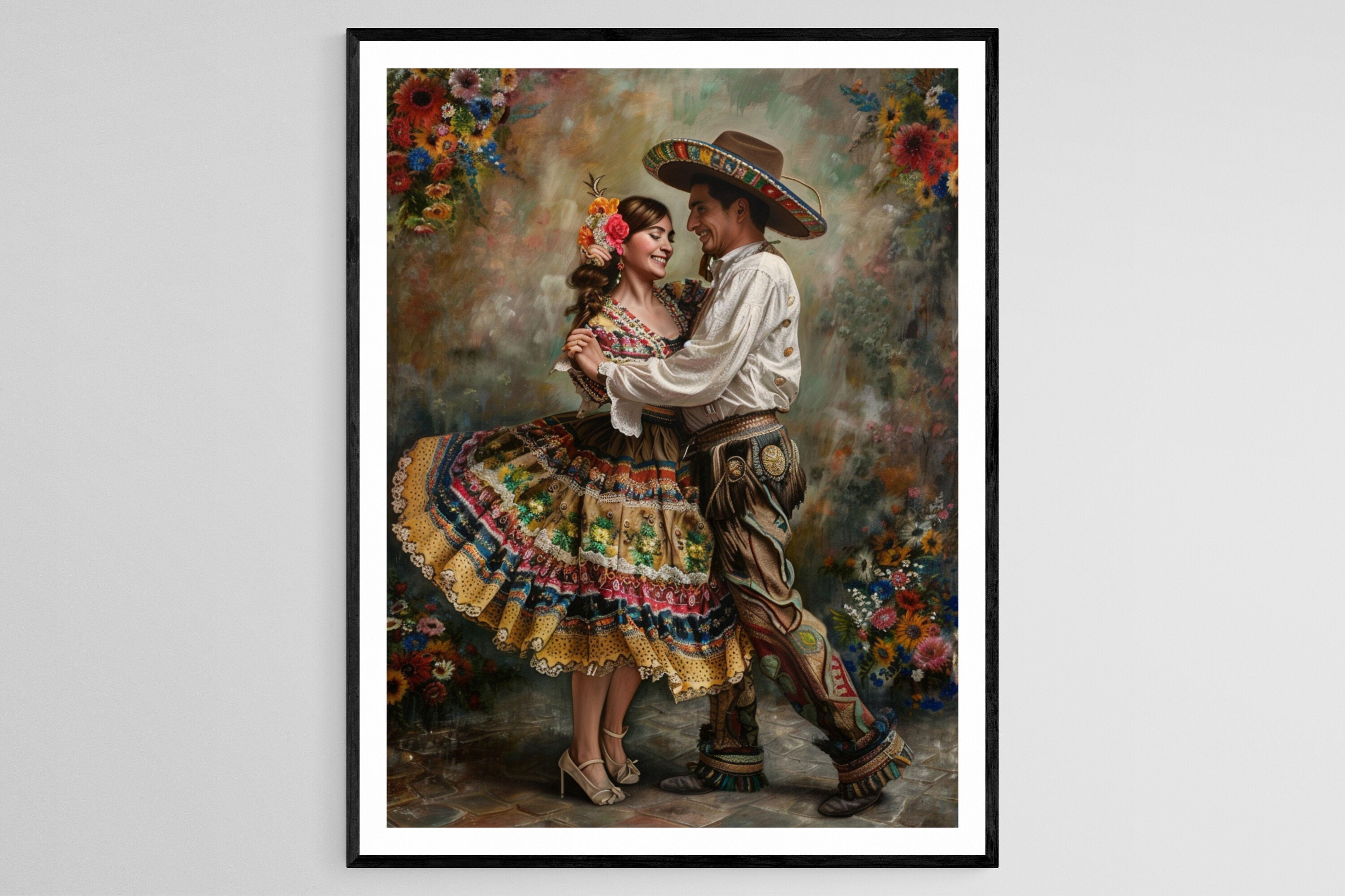 Jarabe Tapatío Dance Print, Romantic Mexican Art, Handcrafted - Etsy