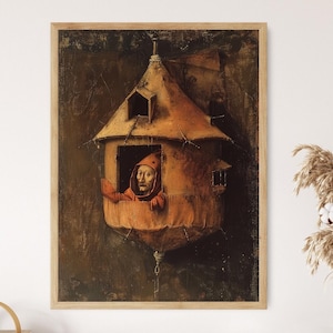 Fantasy Renaissance Art Print, Bosch-Influenced Decor, Living Room Centerpiece, Unique Anniversary Gift
