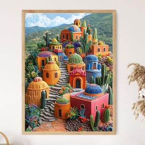 Oaxaca Bead City, Mexican Pop Art Illustration