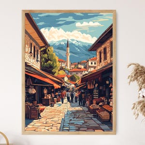 Baščaršija Market Art Print, Bosnia, Sarajevo, Ottoman Architecture, Traditional Crafts