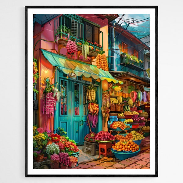 Filipino Village Print, Traditional Countryside Art, Home Interior Decor, Ideal Cultural Heritage Gift