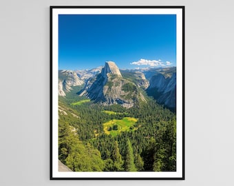 Yosemite National Park Art Print, Half Dome and Valley View