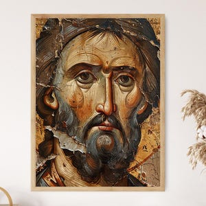 Religieuze Byzantijnse poster - goddelijke inspiratieprint, kerkdecor, verzamelcadeau religieuze kunst, orthodoxe schilderkunst