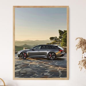 Impresión fotográfica de alta resolución del Audi RS6: una elegante decoración para el hogar, ideal para los amantes de los coches.