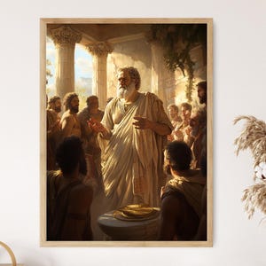 Socrates Portrait Art Print, Ancient Greek Philosopher, Classical Athens Wall Decor