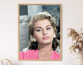 Sophia Loren Klasyczna Sztuka Fotograficzna, Legendarna Aktorka, Elegancka Dekoracja Ścienna, Kolekcjonerski Prezent dla Fanów